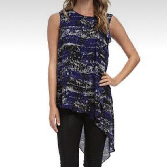 BCBGMaxAzria Size XS Orient Blue "Edythe" Blouse, Gently Used Condition - Picture 15 of 15